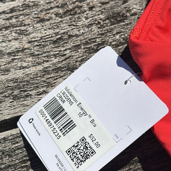 Lululemon Energy Bra Medium Support, B-D Cup
Carnation Red size 10 NWT - Picture 7 of 8